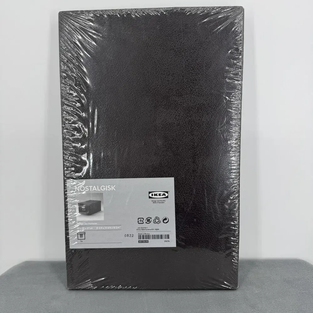 IKEA Nostalgisk Storage Box Brown Faux‎ Leather Jon Karlsson 401.154.95 New